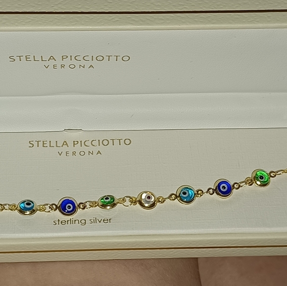 STELLA PICCIOTTO VERONA STERLING SILVER GLASS EVIL - Picture 5 of 6